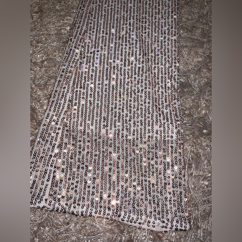 Cat & Jack Champagne Gold Sequins Flare stretch Pants size M(8) NWT - Picture 3 of 6